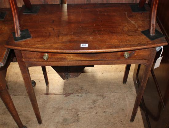 Late Georgian bow-fronted mahogany side table